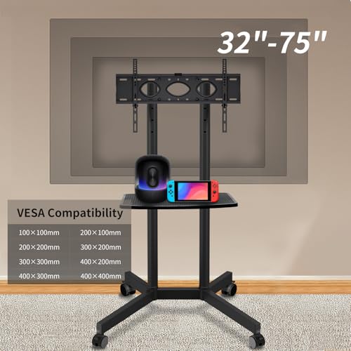Rolling TV Stand with Wheels for 32-75 Inch TVs Y166