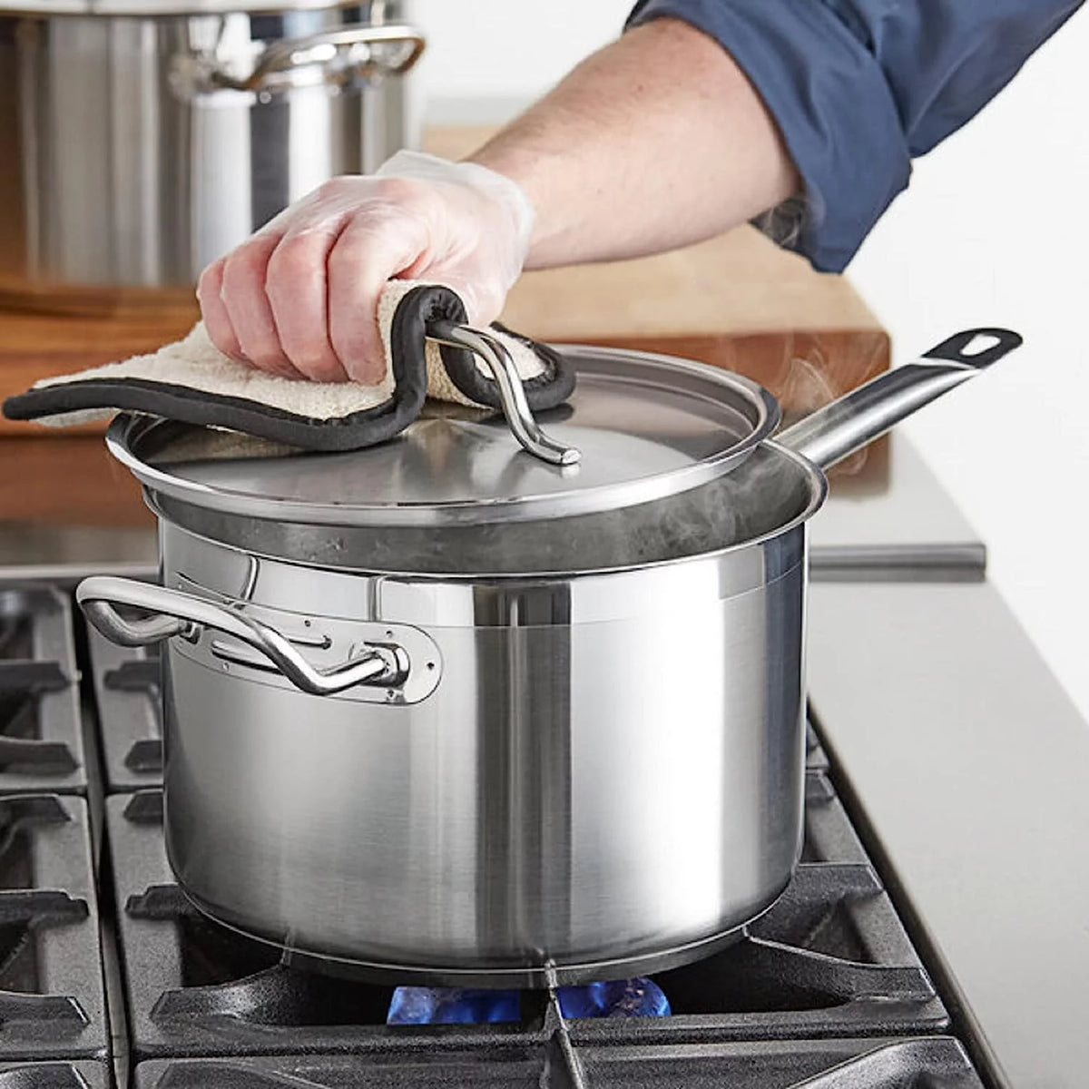 7-3/5 qt. Stainless Steel Saucepan with Lid V46289