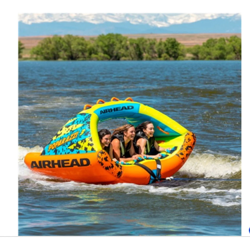 Inflatable PVC Towable Water Tube, Green 3 Person V3330