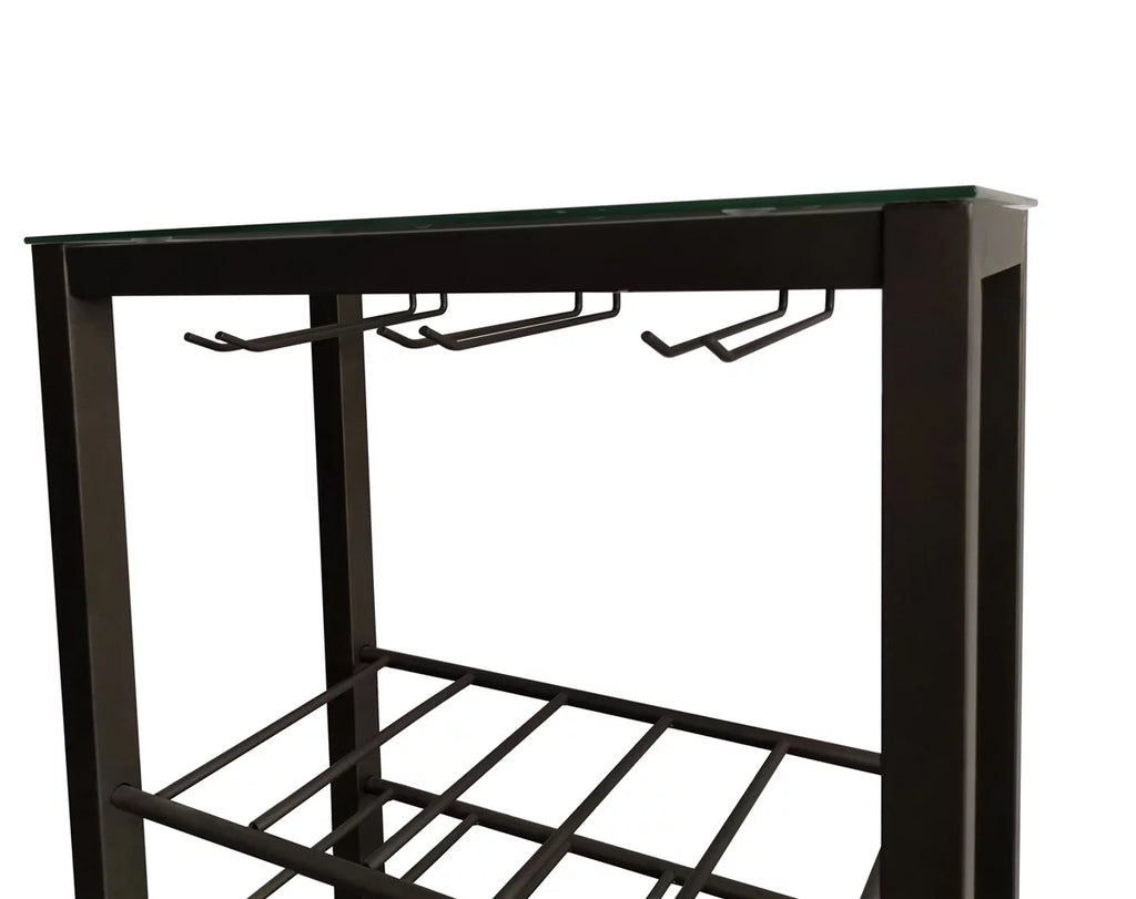 4 Tier Wine Rack with Storage Shelves and Glass Holders N67517