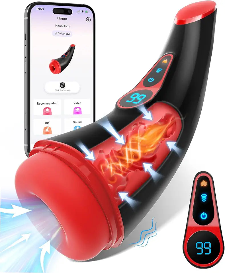 APP Control Male Masturbator with 9 Sucking & 9 Vibrating A110