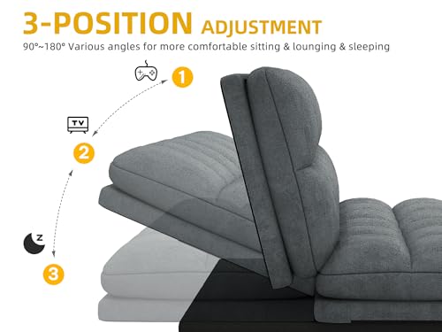 Grey Convertible Futon Sofa Bed E7166
