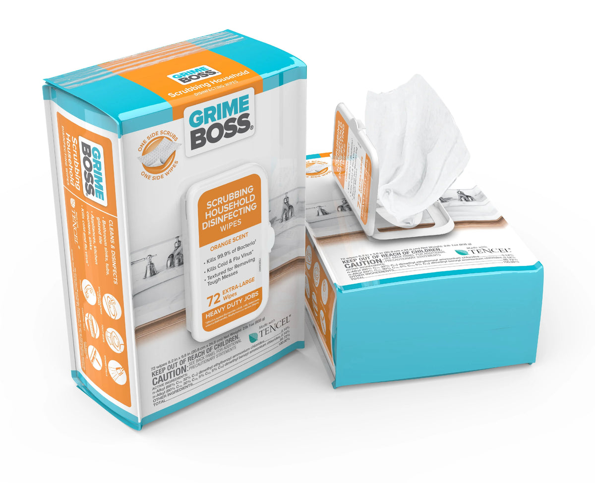 Fiber Blend Scrubbing Household Disinfecting Wipes 72 pk K32202