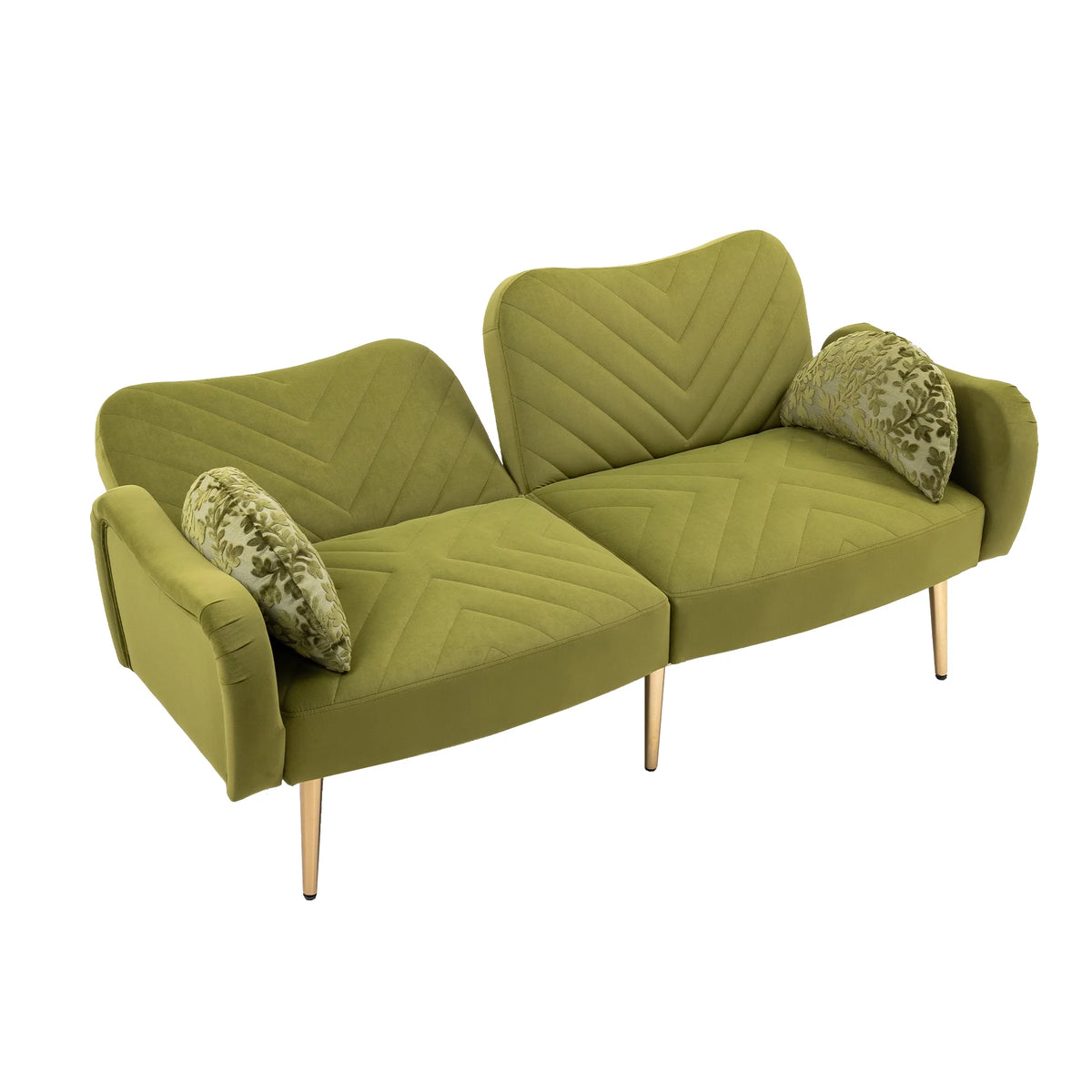 65" Green Upholstered Convertible Sleeper Sofa Bed S1656