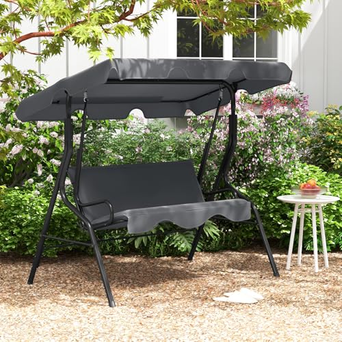 3 Person Porch Swing with Removable Cushion and Canopy G38663