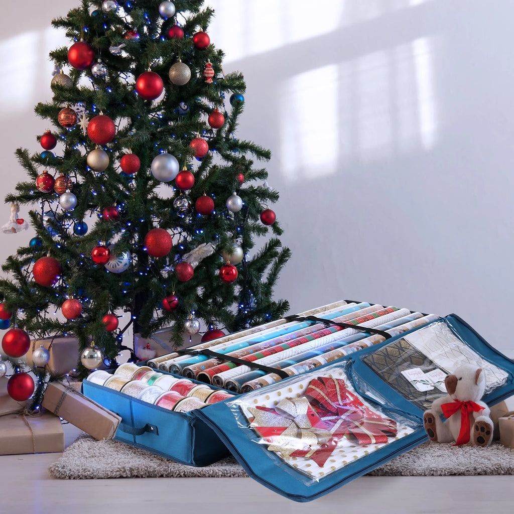 Wrapping Paper Storage Container with Interior Pockets E162619