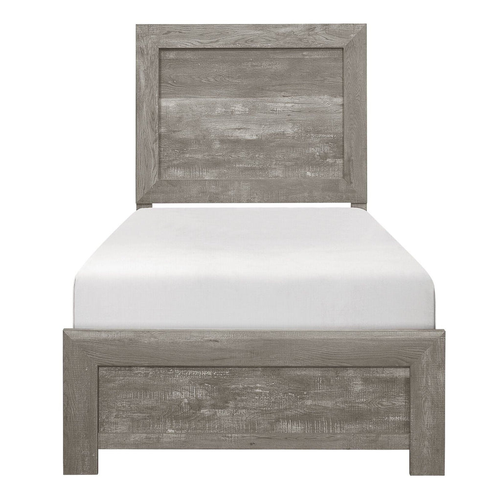 Gray Twin Size Bed and 2 Nightstands 3pc Set P212