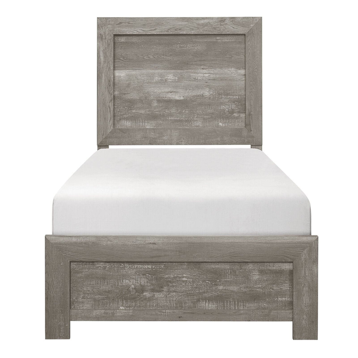 Gray Twin Size Bed and 2 Nightstands 3pc Set P212