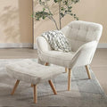 Sherpa Accent Chair with Ottoman V6089