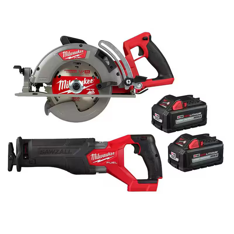 18V Cordless 7-1/4 in. Rear Handle Circular Saw with Two 6 Ah Batteries G2941