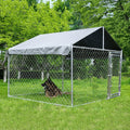 Large Outdoor Dog Kennel with Waterproof Cover and Lock C29955