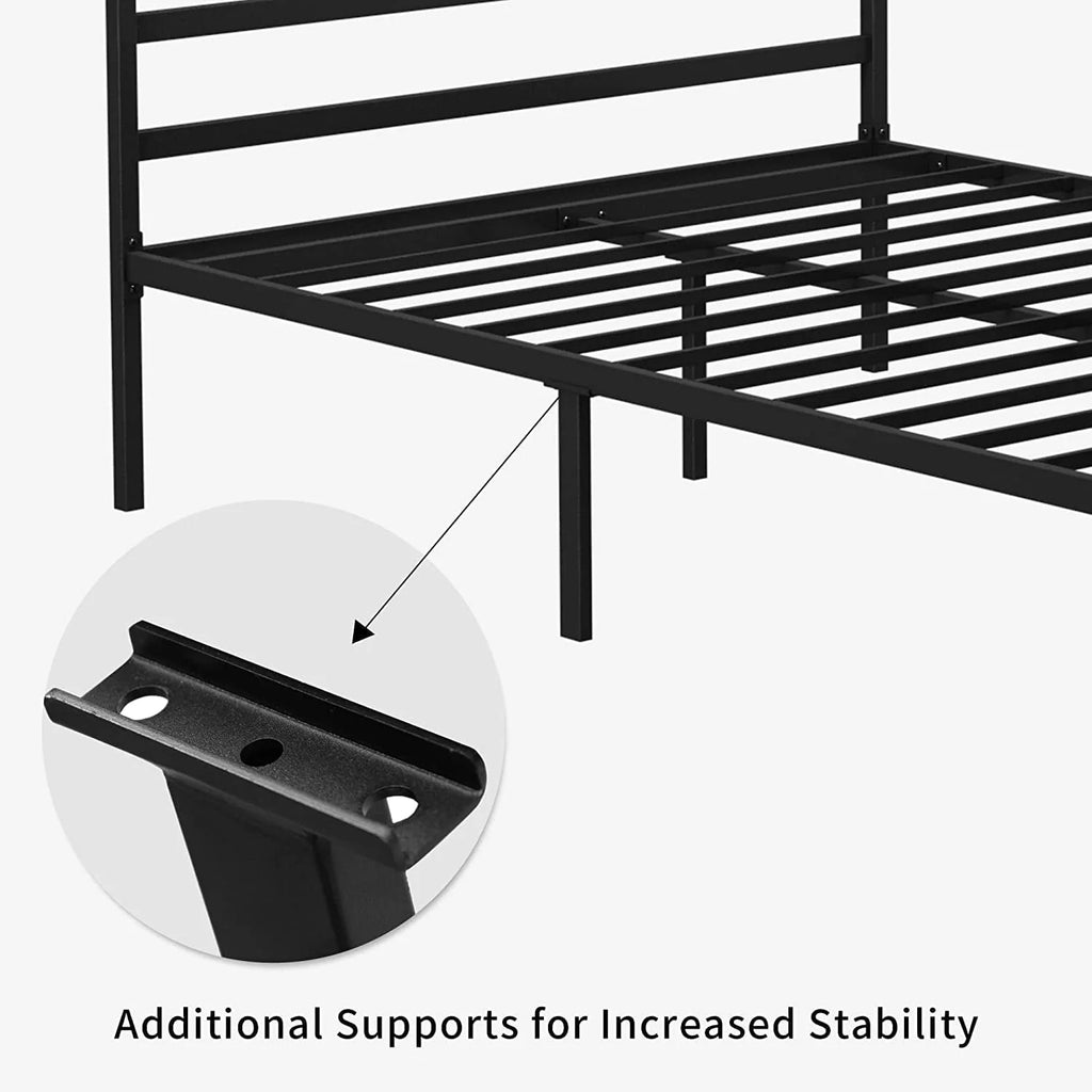 14 Inch Metal Canopy Bed Frame Black Full Size J5248