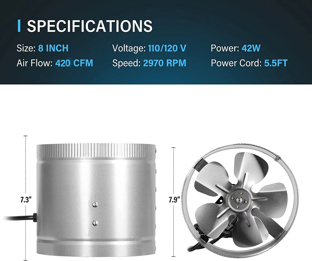 420 CFM Inline Duct Booster Fan K5638