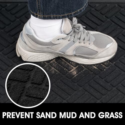 Front Door Mat 2 Pack Absorbent Heavy Duty Doormat 29.5x17.5IN T435139