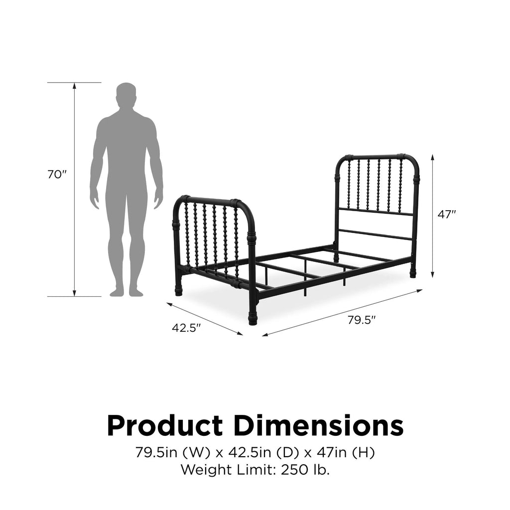 Twin Black Metal Bed O883