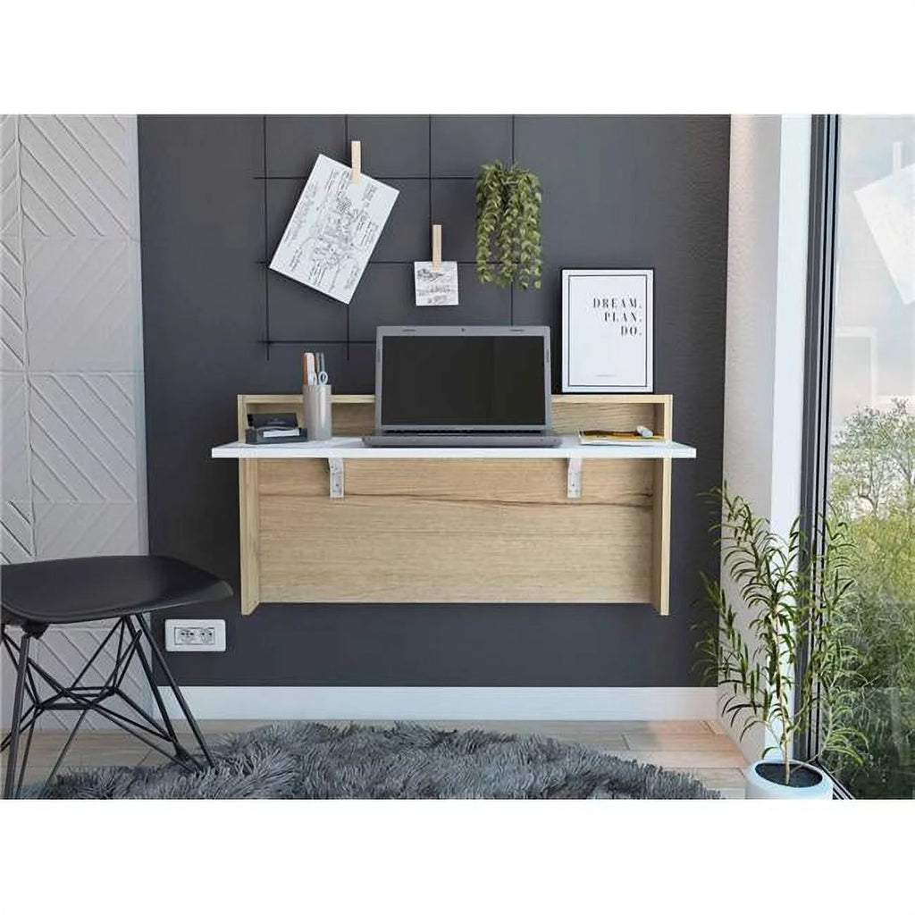 White Natural Folding Floating Desk N971472