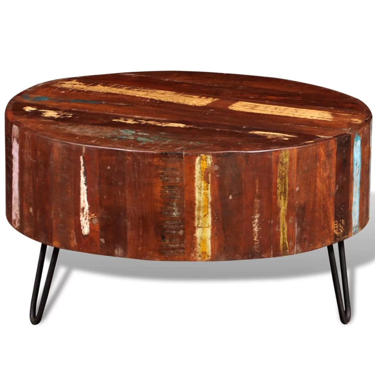 Solid Reclaimed Wood Round Coffee Table I4575