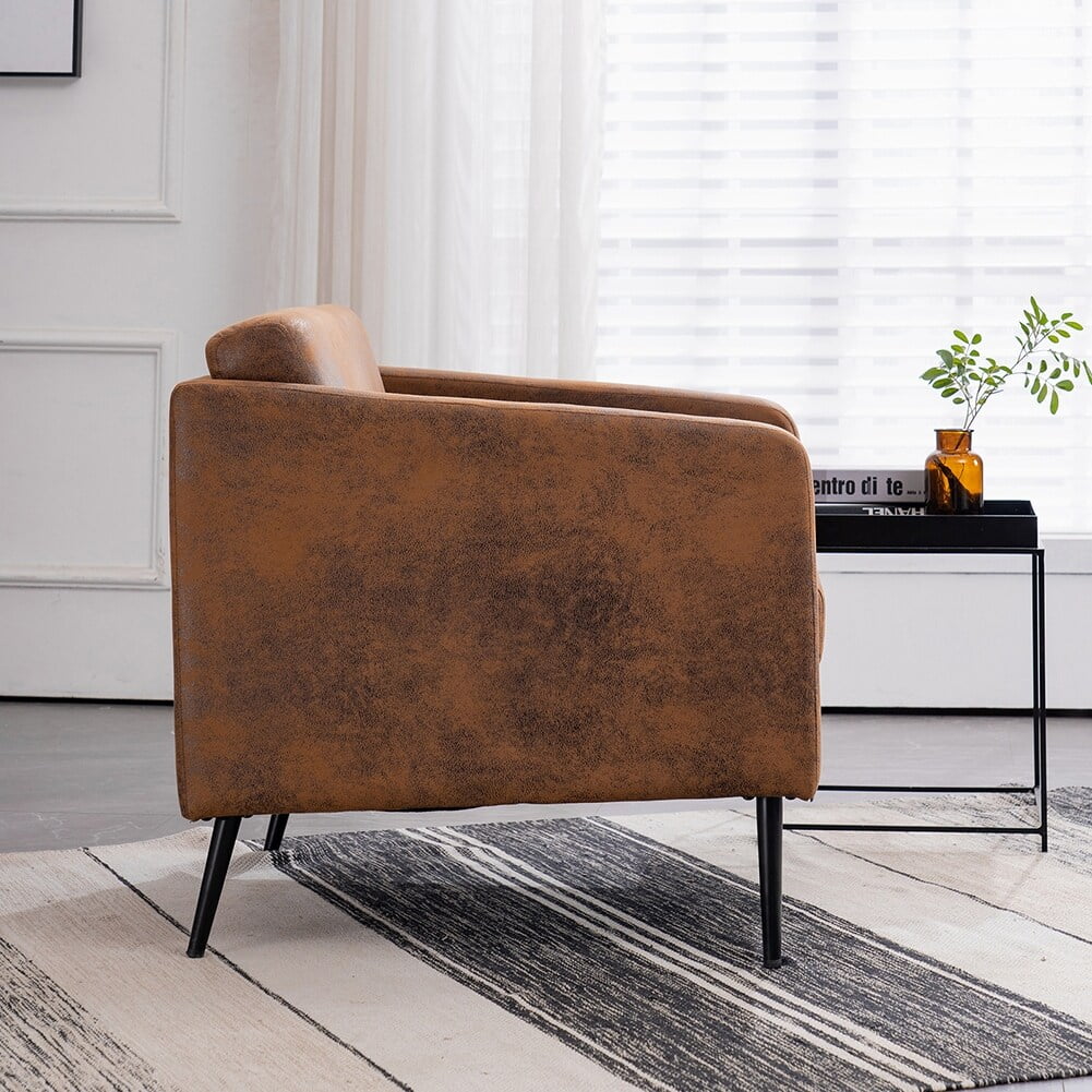 Wooden Frame Accent Chair with Iron Legs Y8660