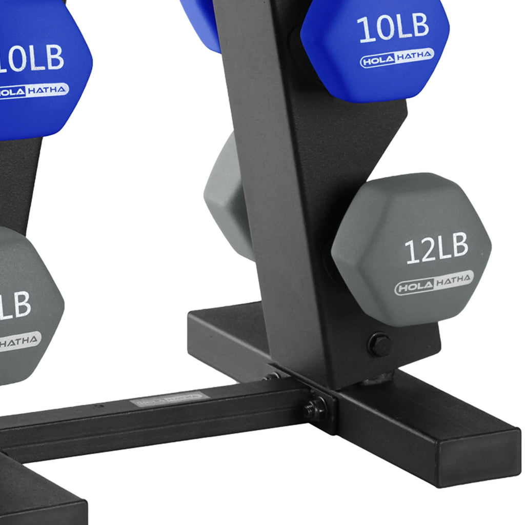 3, 5, 8, 10, & 12 lb Neoprene Hexagon Dumbbell Weight Set with Stand Y2682