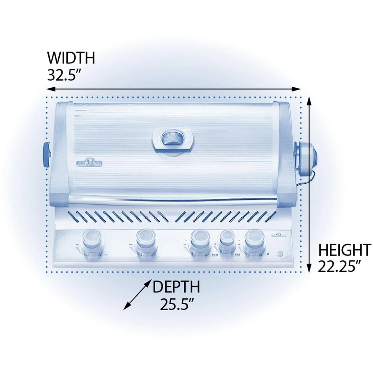 Built-in Propane Gas Grill With Infrared Rear Burner L846