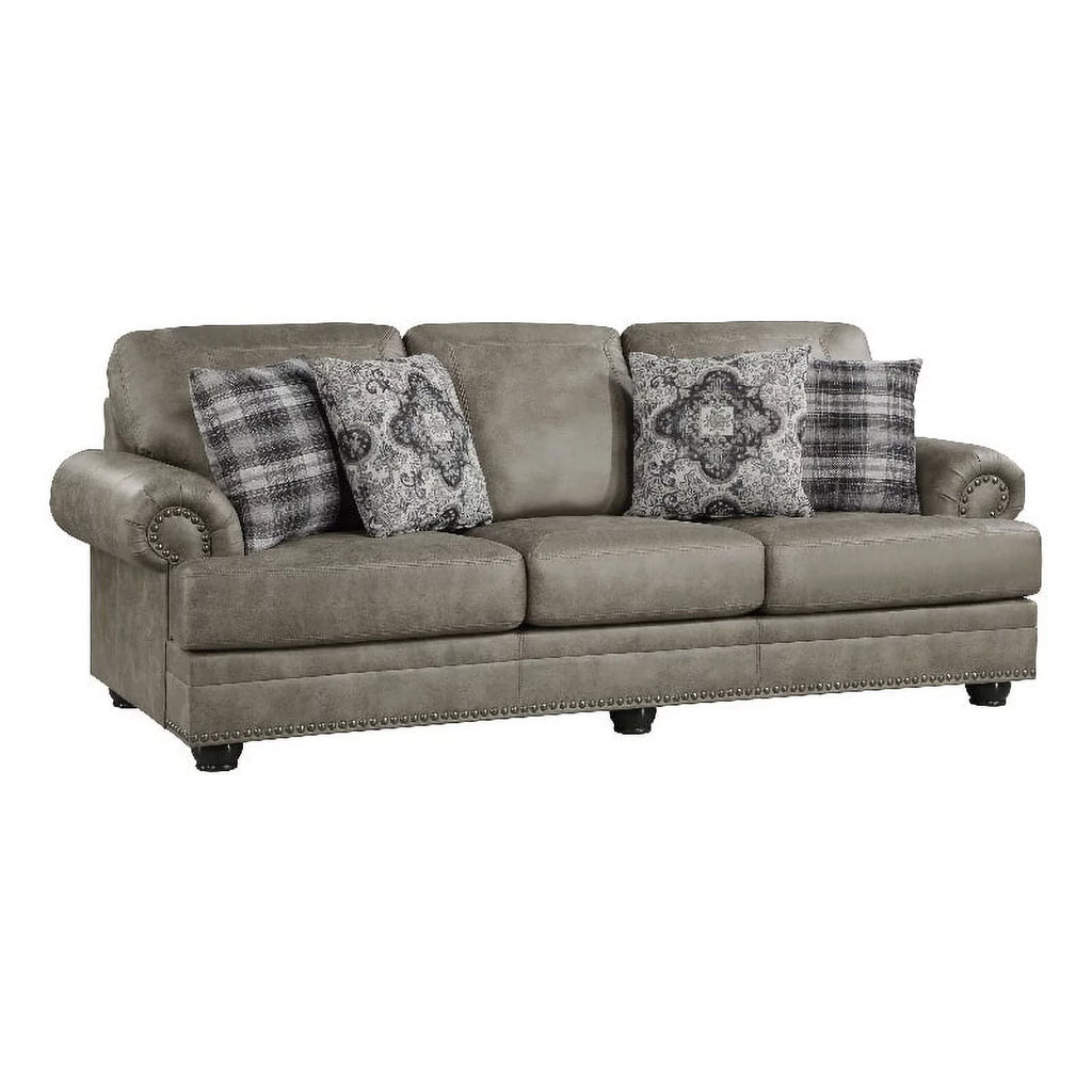 Microfiber Sofa in Mushroom Brown N82004