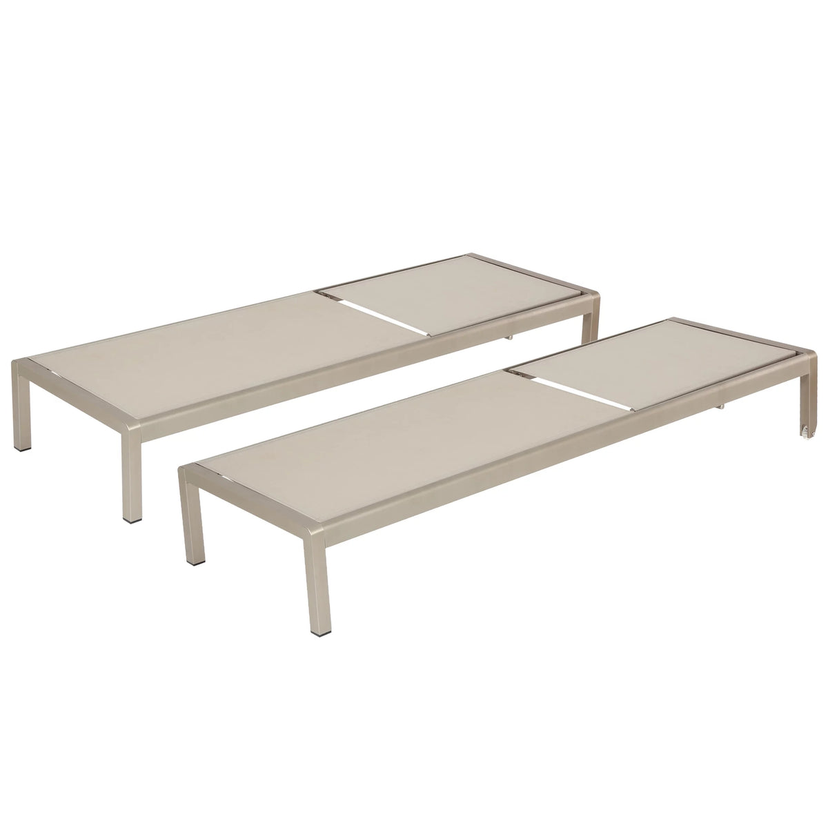 Grey Outdoor Mesh Chaise Lounge Set of Two E860
