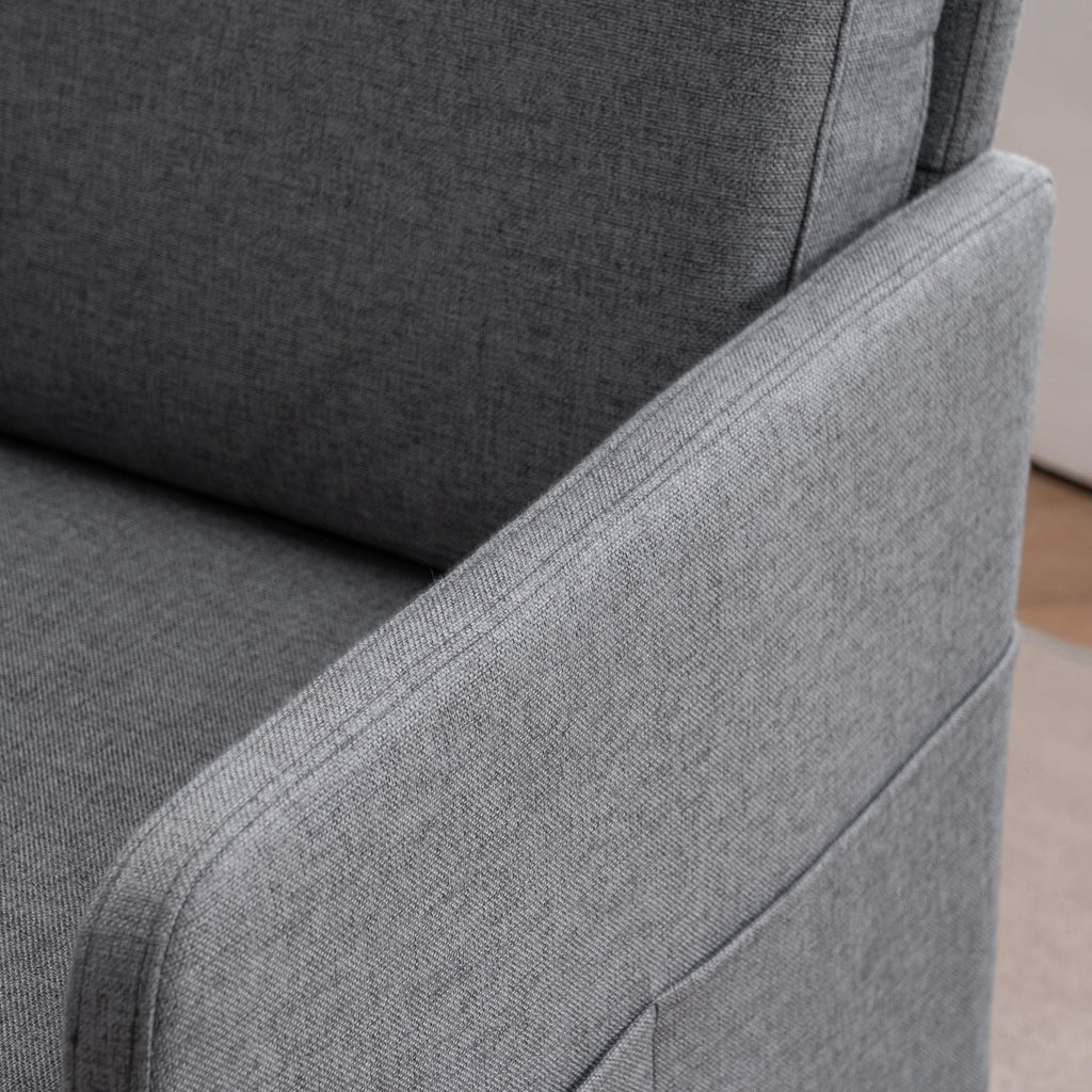 Velvet Upholstered Accent Chair with Wood Legs D897305