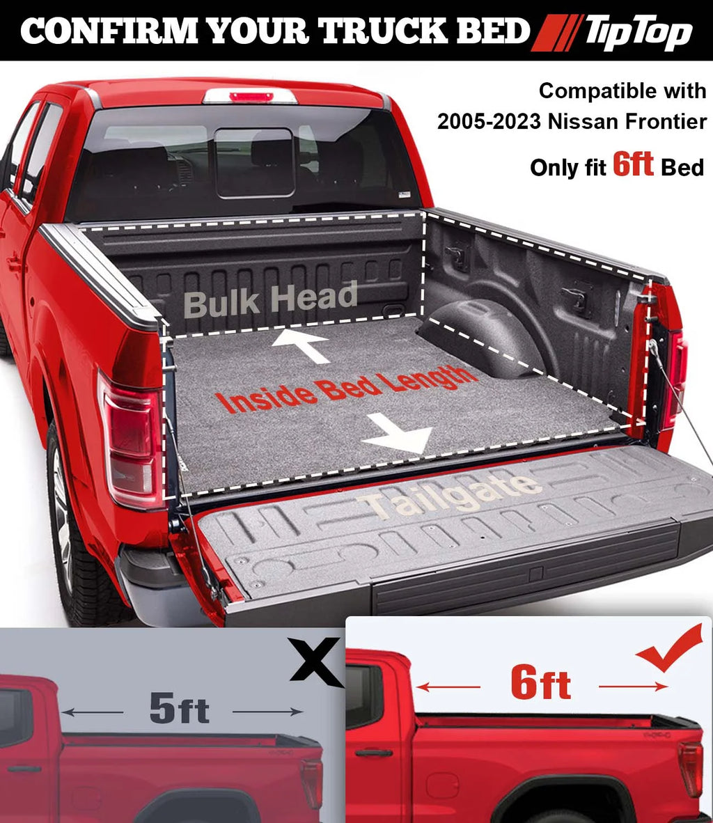 Hard Tri-Fold Tonneau Cover Truck Bed 6ft Bed E8804