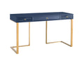 Blue Lacquer Office Desk With Gold Legs H948330