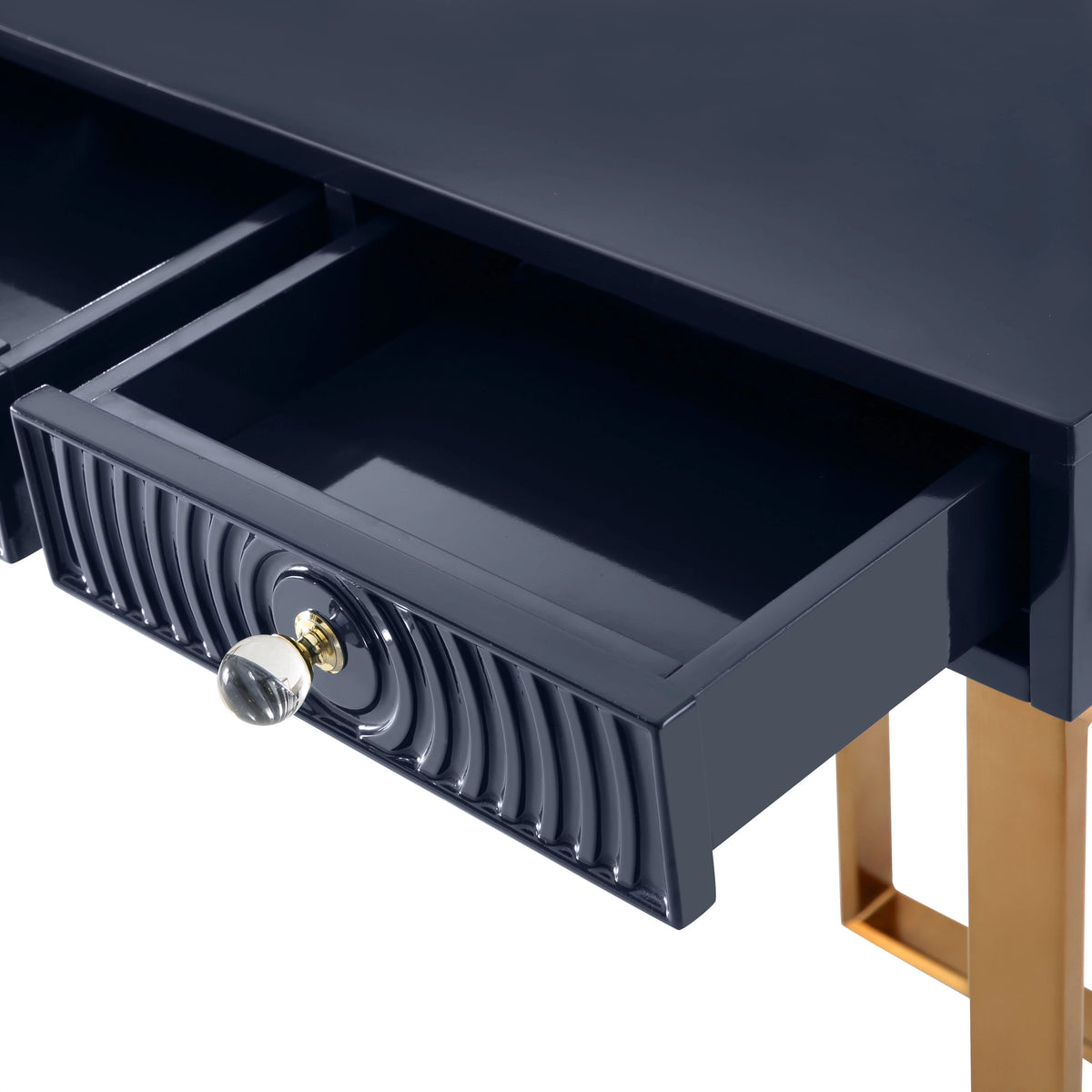 Blue Lacquer Office Desk With Gold Legs H948330