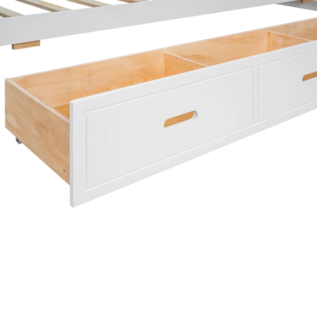 Twin Size Canopy Daybed with Drawer and Slat Support Leg, White X920