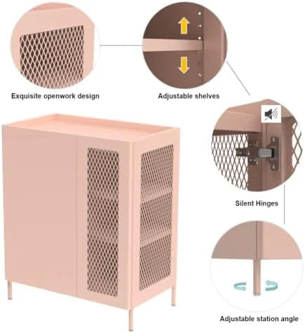 Modern Metal Sideboard Cabinet with Adjustable Shelves Z222