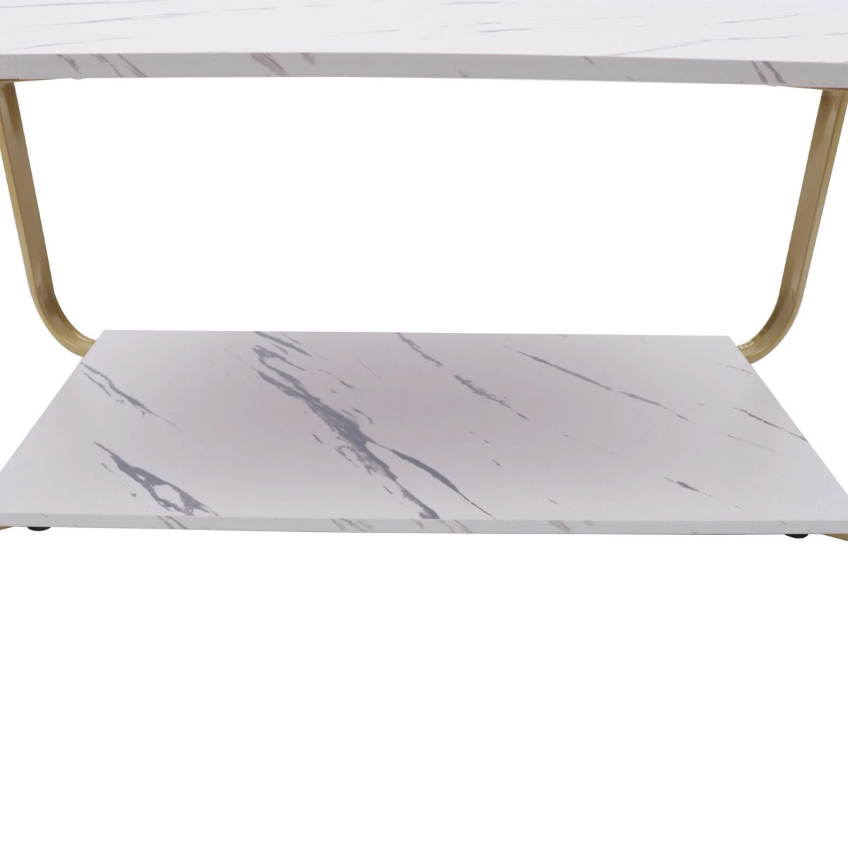 2-Tier Marble Coffee Table with Storage X585307