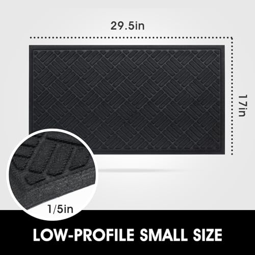 Front Door Mat 2 Pack Absorbent Heavy Duty Doormat 29.5x17.5IN T435139