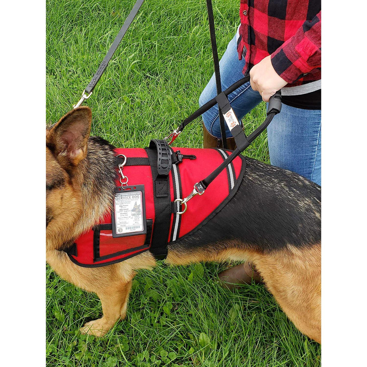 Aluminum Snap-On Service Dog Bridge Handle with ID Tag Band H4303