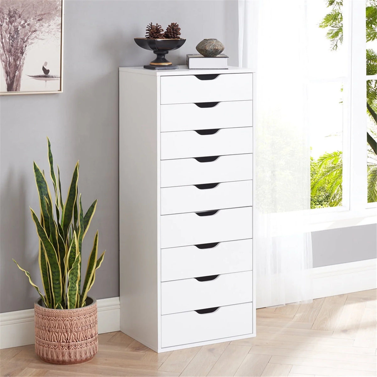 6 Drawer Grey Dresser with Wheels P13860