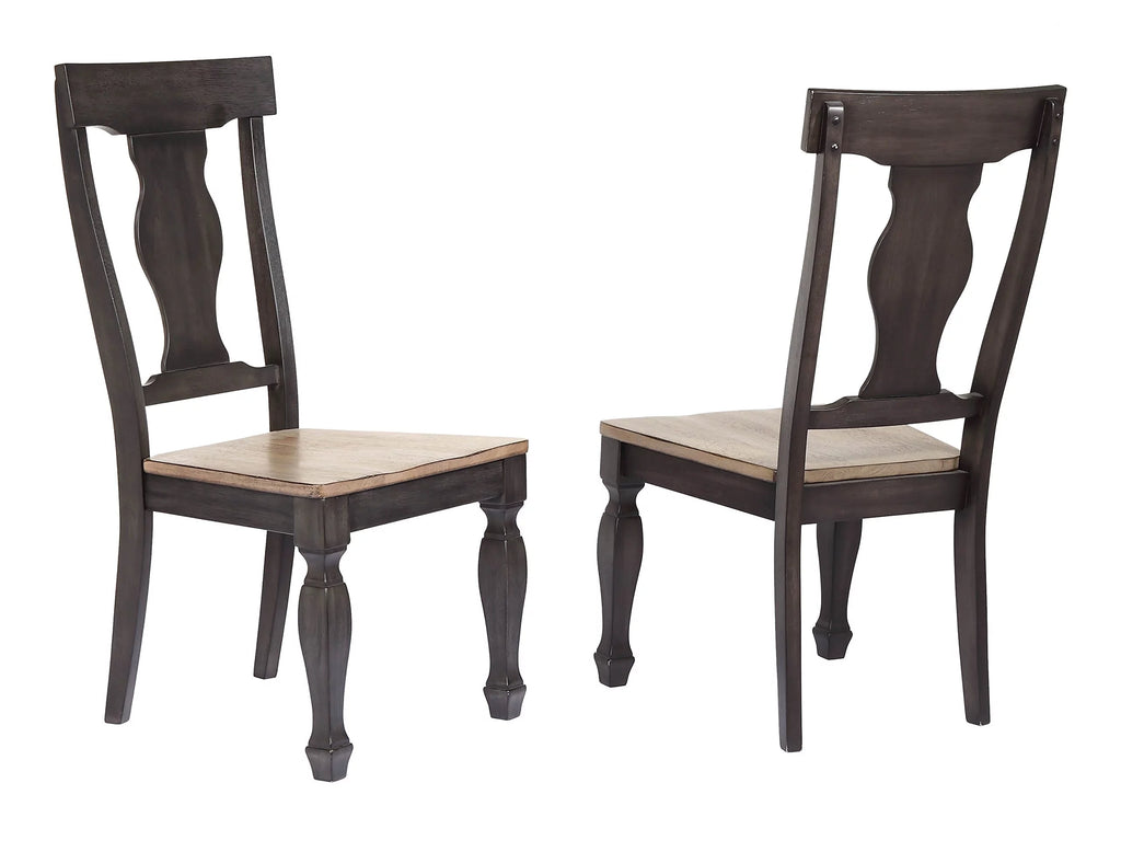 9 Piece Charcoal Oak Wood Dining Room Set Q3233