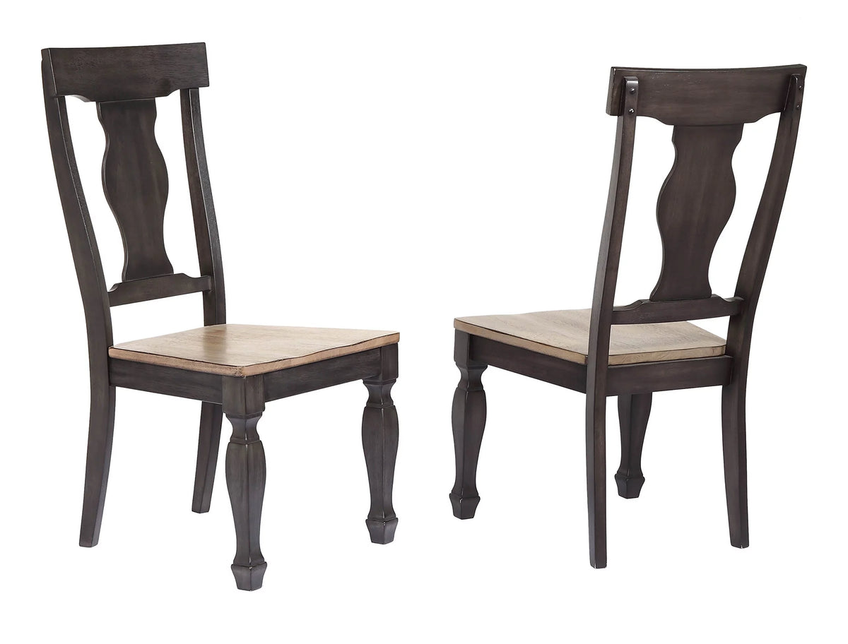 9 Piece Charcoal Oak Wood Dining Room Set Q3233