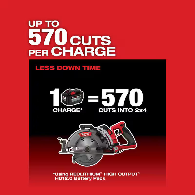18V Cordless 7-1/4 in. Rear Handle Circular Saw with Two 6 Ah Batteries G2941