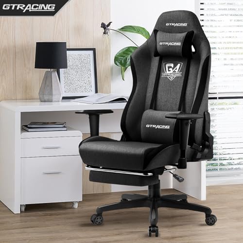 Fabric Breathable Big and Tall Ergonomic Gaming Chair with Footrest Z268