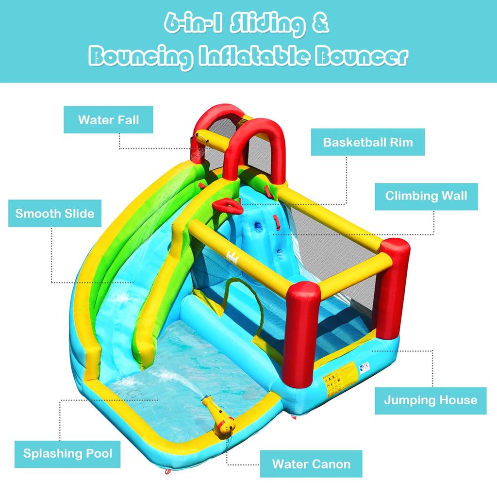 Inflatable Kids Water Slide Bounce House Splash Water Pool Y27161