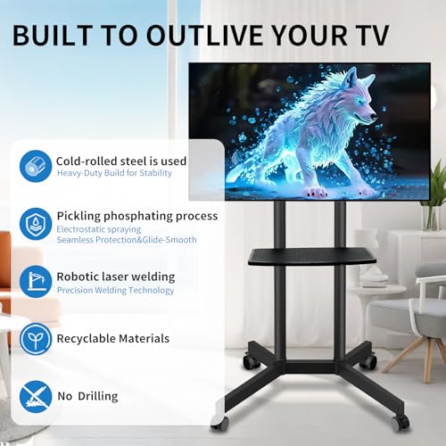 Rolling TV Stand with Wheels for 32-75 Inch TVs Y166