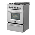 24 Freestanding Gas Range with 4 Sealed Burners in Stainless Steel D792