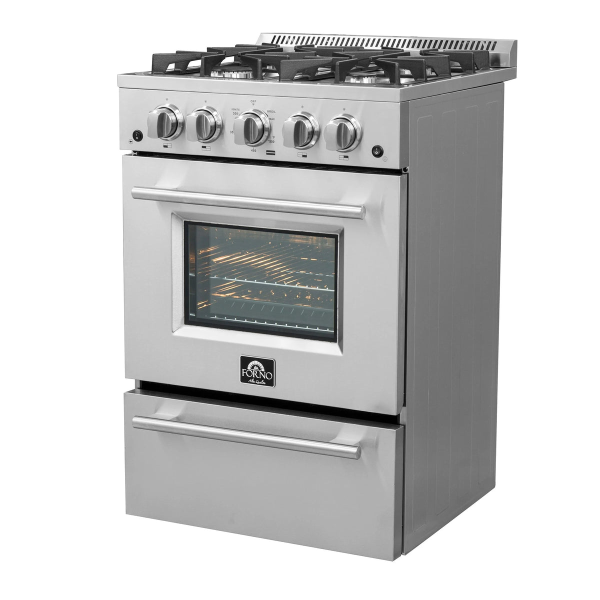 24 Freestanding Gas Range with 4 Sealed Burners in Stainless Steel D792