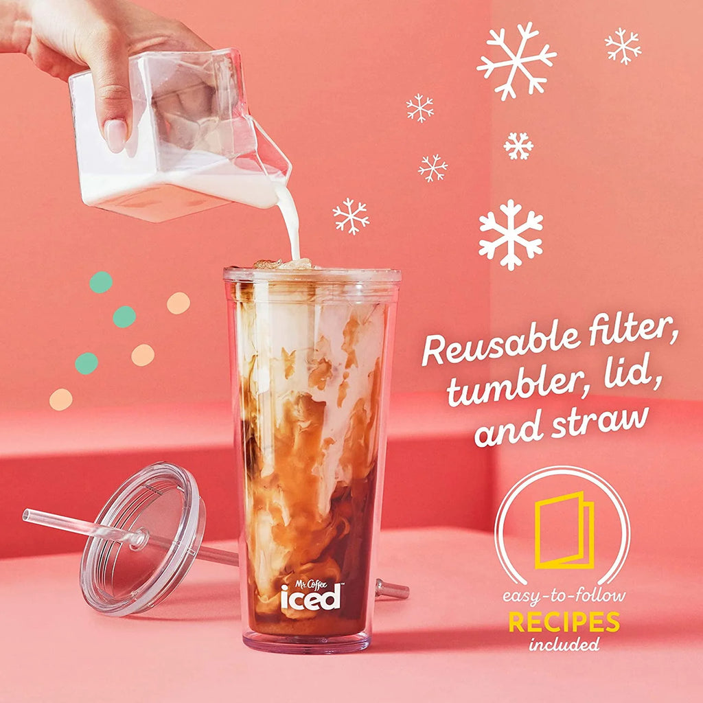 Black Single Serve Iced and Hot Coffee Maker with Tumbler J316