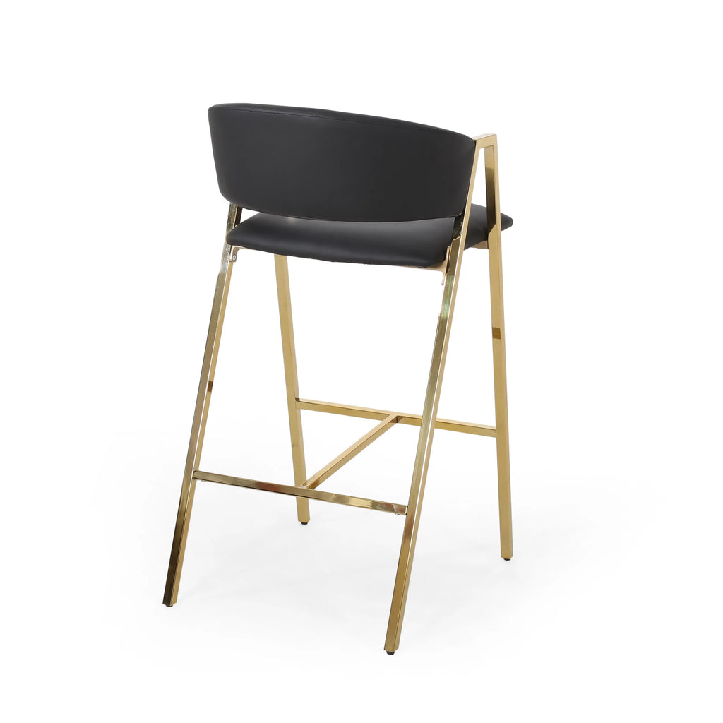 Black Faux Leather Barstool Set of 2 Z847731