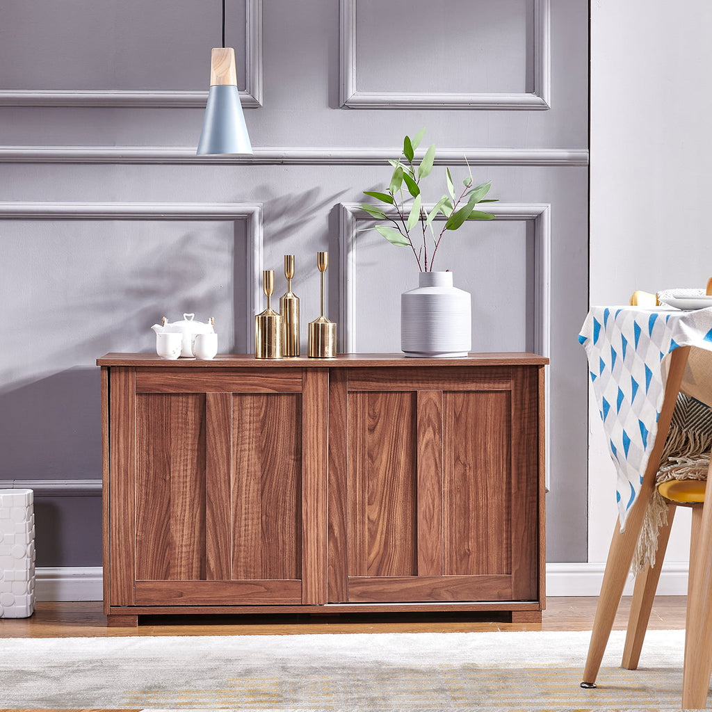 Brown Wood Buffet Table Sideboard Cabinet Q7746