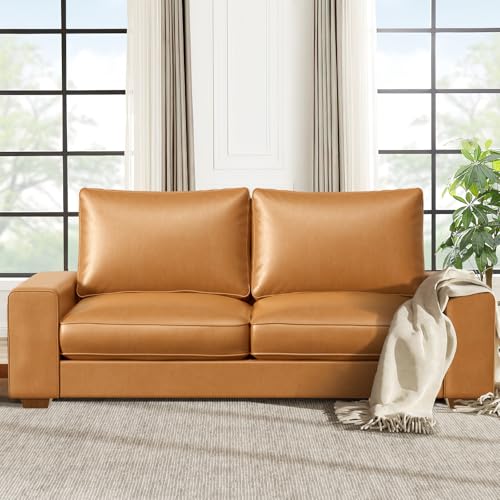 Brown Faux Leather Loveseat Sofa A500496