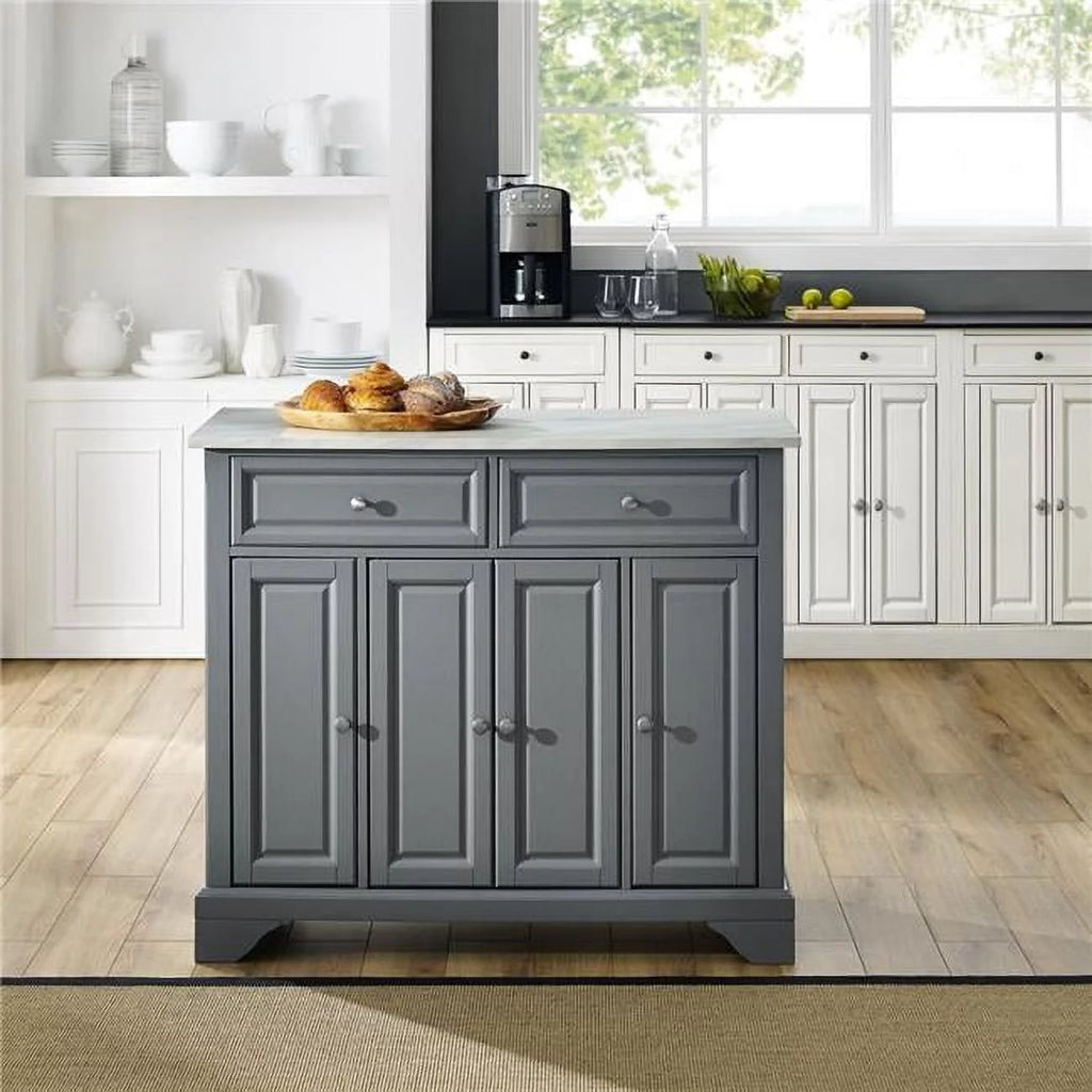 Gray Wood Kitchen Island G367