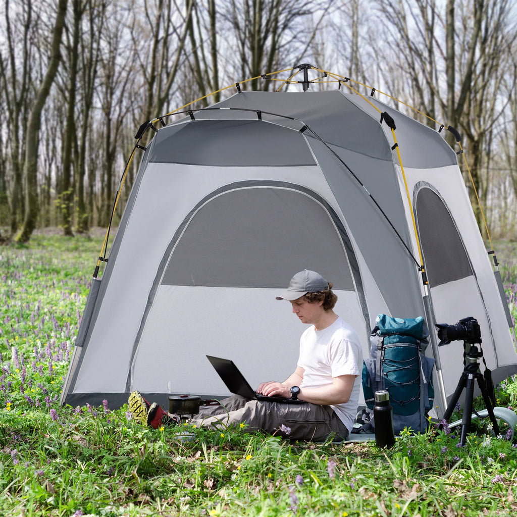 4 Person Pop Up Tent with Windows and Doors E50745